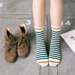 Korean Striped Knitting Long Socks Winter Fall Novelty Pinstripe Warm Thermal Cotton Socks For Women Men