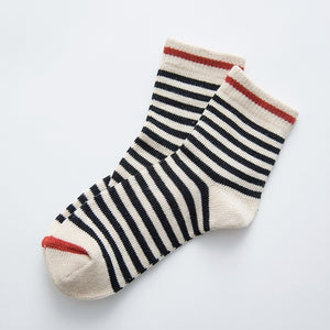 Korean Striped Knitting Long Socks Winter Fall Novelty Pinstripe Warm Thermal Cotton Socks For Women Men